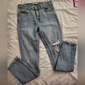 Distressed Blue Jeans